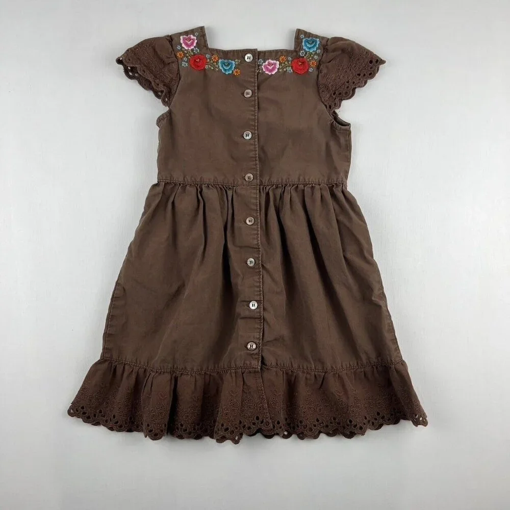 Tea Collection Embroidered Button Back Dress 4 - Picture 5 of 7